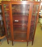 #8 Mahogany Paine Furniture Company flat panels china cabinet 3 wood shelves 62' High X 41 1/2" Wide X 16" Deep