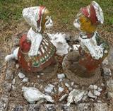 Outdoor Dutch Boy and Girl Figures with Ducks 