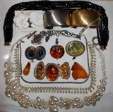 Amber and other Nice Costume Jewelry