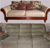 Very nice Sofa with Monkey Pillows and Reclining Sofa