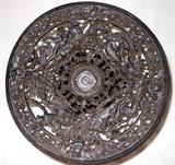 Very Cool Cast Iron Stemmed Compote featuring Poseidon and Other Ocean Gods Riding Mythological Sea Creatures