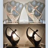 Pair of Lovely Newer Art Nouveau Style Lamps