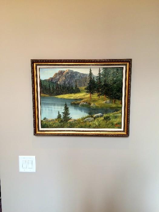 Montana landscape. Signed William Hoffman(1924-1995) (23"x17.5") original frame
