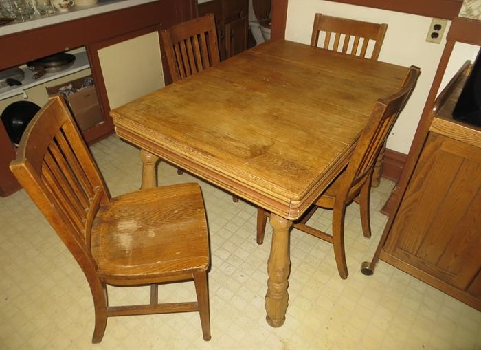 Vintage kitchen table and four chairs