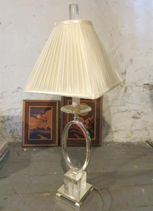 Unique lucite and chrome lamp
