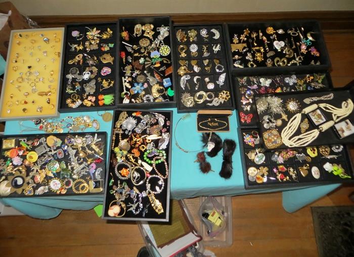 Hundreds of pieces of costume jewelry