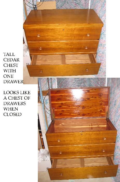Cedar chest with drawer