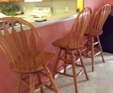 Arrowback Windsor Swivel Counter Stools.