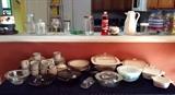 Corning Ware, Dishes, Pyrex, Carafe, Tea Jugs, Fondue Pot.