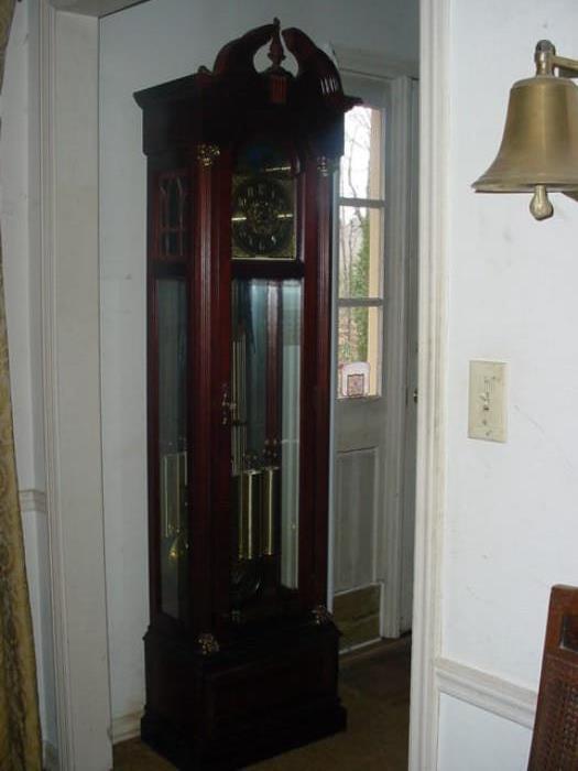 One of two Grandfather clocks, each are limited edition Emory University collector issues.