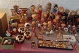 LOTS of kokeshi dolls + kokeshi coaster sets