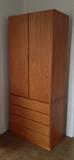 Dixie Scova teak wardrobe with drawers at bottom & inside too (32" wide, 18" deep, 77" tall)  Comes apart into 2 pieces for moving/transport