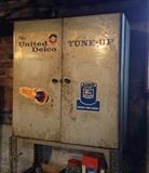 Old metal storage cabinet from an auto shop
