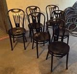 Set of 6 Thonet-style black bentwood chairs by ZPM Radomsko (made in Poland)