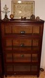 ANTIQUE VIKING 4 STACK OAK BARRISTER BOOKCASE