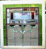  Antique Leaded/Stained Glass Panel