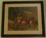 Framed Fruit Still Life Copyright 1894 By J. Hoover 