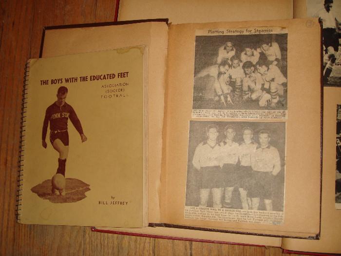 Soccer book and scrap books from 1950's