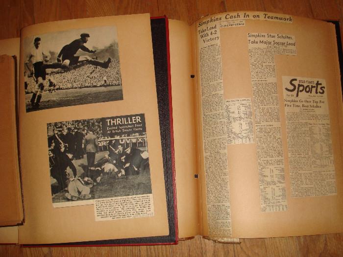Soccer scrapbooks from 1950's 