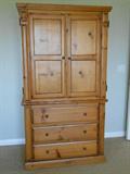 Pine entertainment unit in bedroom $150