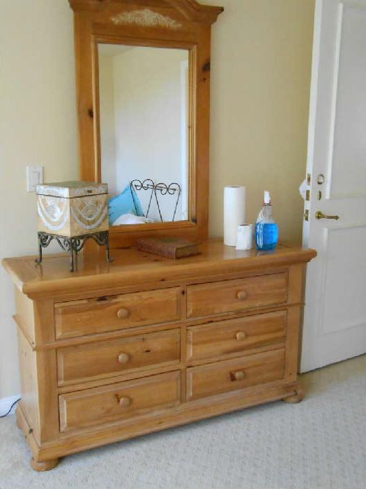 Broyhill pine dresser with mirror $175