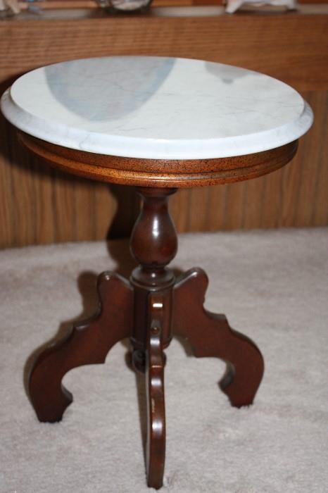 Marble top side chair table / matches coffee table