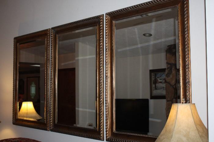 Framed Mirrors / 3 Large / Matching