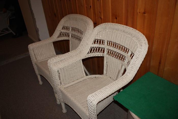 Wicker Chairs - White - Excellent Condition - Comfortable
