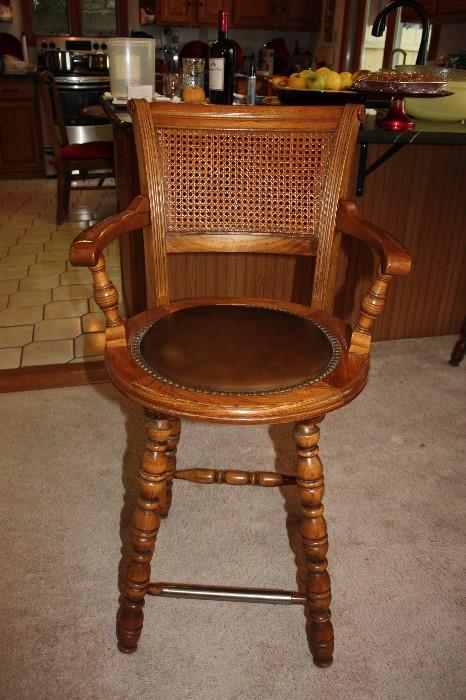 Maple / Cane Chair / Wood / Leather Seat