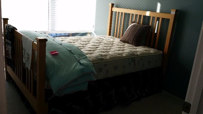 Queen Size bed with Serta Box Spring & Mattress all sold seperately