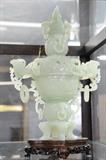 Carved jade urn