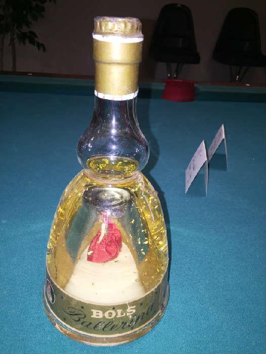 VERY collectible Bols dancing ballerina bottle, gold flakes, she turns, dances, music box!!