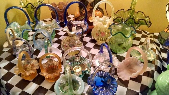 MORE.....FENTON GLASS BASKETS...BEAUTIFUL COLLECTION !!