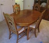 Dining table + four chairs + leaf