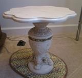 Marble-top plant stand