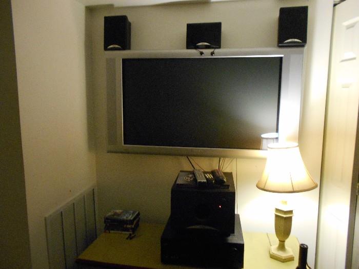 Flat screen and surround sound system