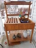 wooden potting table