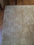 Large Wool Rug: 13’5” x 15’ Custom Dyed (Goldish Wheat) Hand Carded
