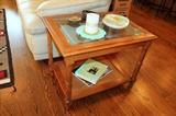Glass-top end table (2)