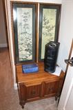 Hickory Mfg. Co. nighstand (2) and Asian artwork