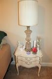 Johnson-Carper Fashion Trends French Provincial nightstand and crystal lamp