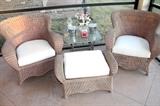 Pier 1 wicker chairs and ottoman