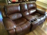 Fantastic leather reclining loveseat - JUST ADDED for Sunday!!!