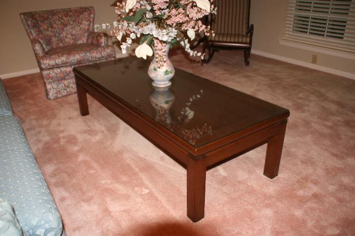 Custom made from Japan Coffee Table with Glass Top
