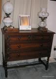 Oak Server three drawers could be used as a silver chest