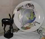 Liberian ebony wood  and Guy Harvey Plate