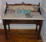 English Tiger Oak gorgeous Tile Back Wash stand