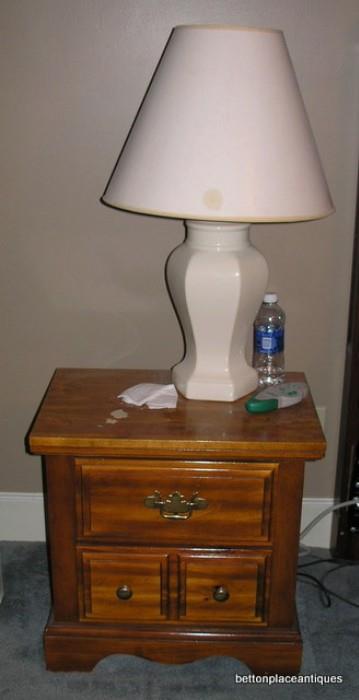 Pair Nightstands and matching lamps