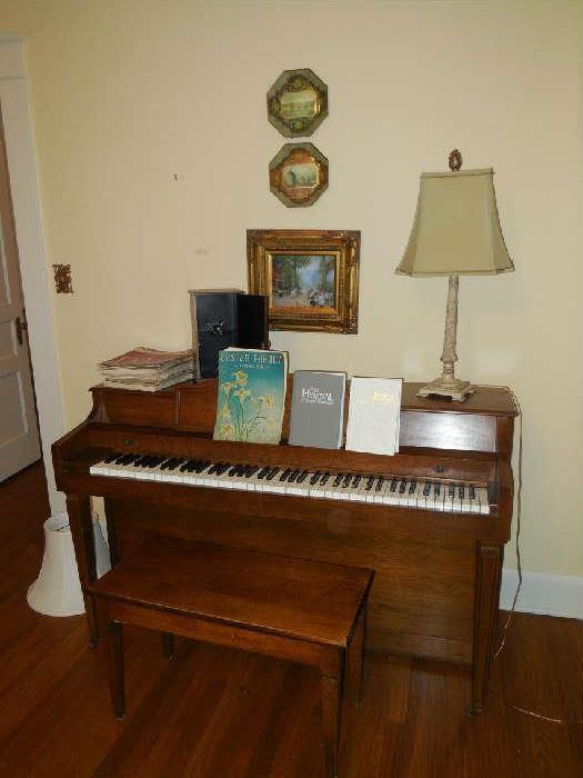 Nice piano and bench - vintage sheet music