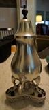 Pewter 3 legged tea pot on stand